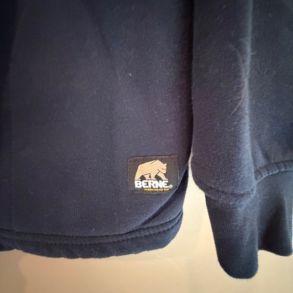 BERNE Men's Workwear Navy Pullover 1/4 Zip Sweat shirt, Size Large - Picture 5 of 16